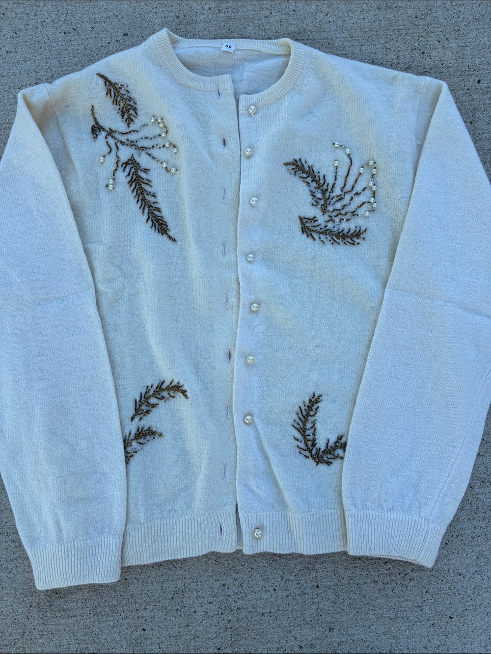 1950s beaded cardigan sweater